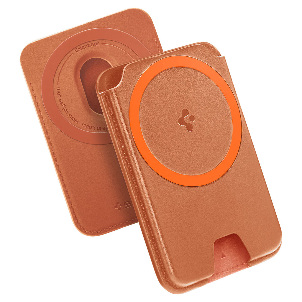 Spigen Valentinus MagFit+ MagSafe Wallet 3 Card, metallic orange