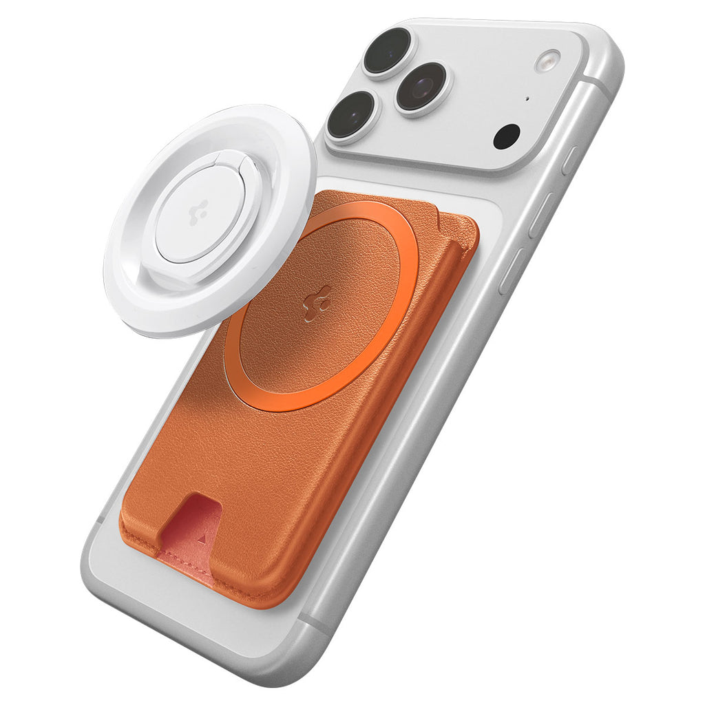 Spigen Valentinus MagFit+ MagSafe Wallet 3 Card, metallic orange