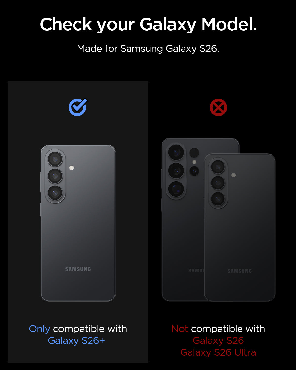 Spigen Glass tR EZ Fit Optik Pro HD 2 Pack, black - Samsung Galaxy S26+