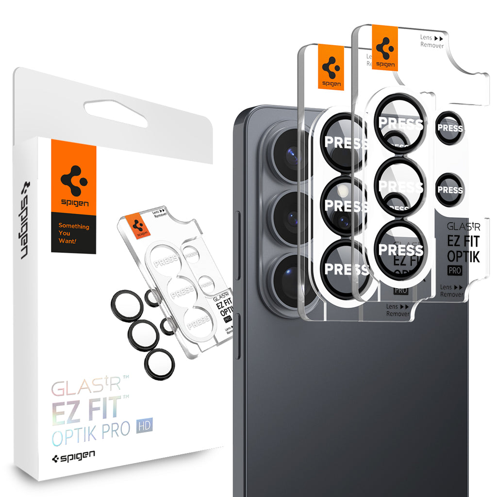 Spigen Glass tR EZ Fit Optik Pro HD 2 Pack, black - Samsung Galaxy S26