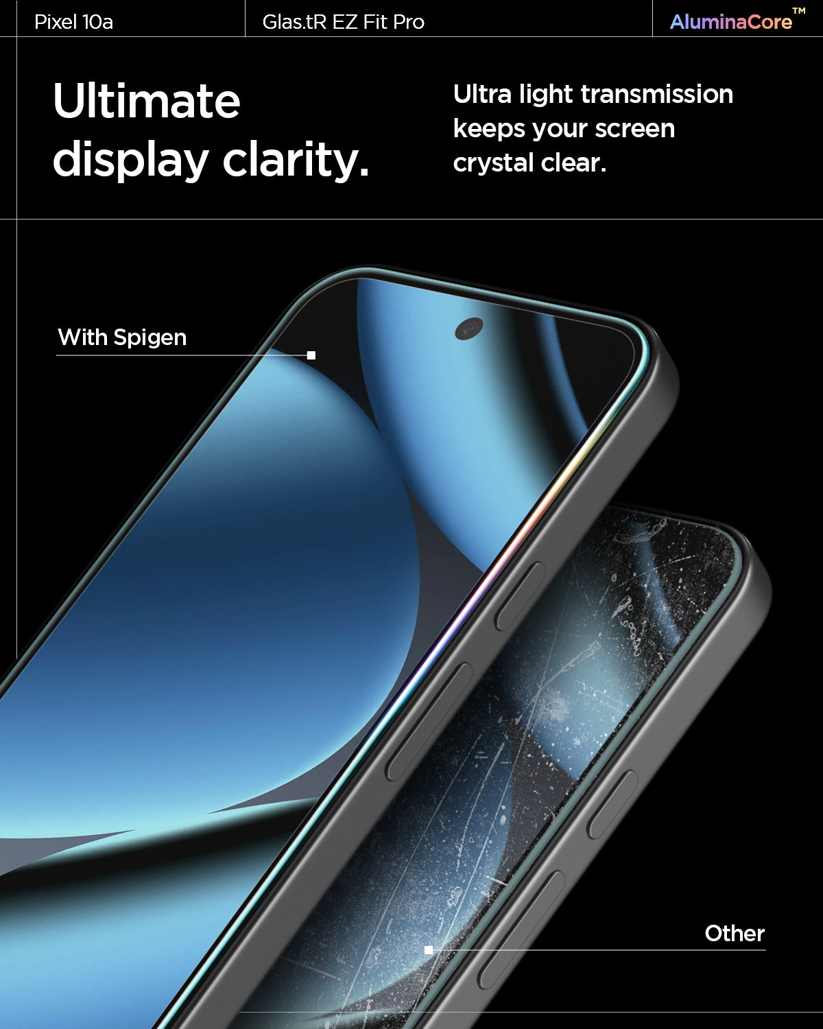 Spigen Glass tR EZ Fit Pro 2 Pack - Google Pixel 10a