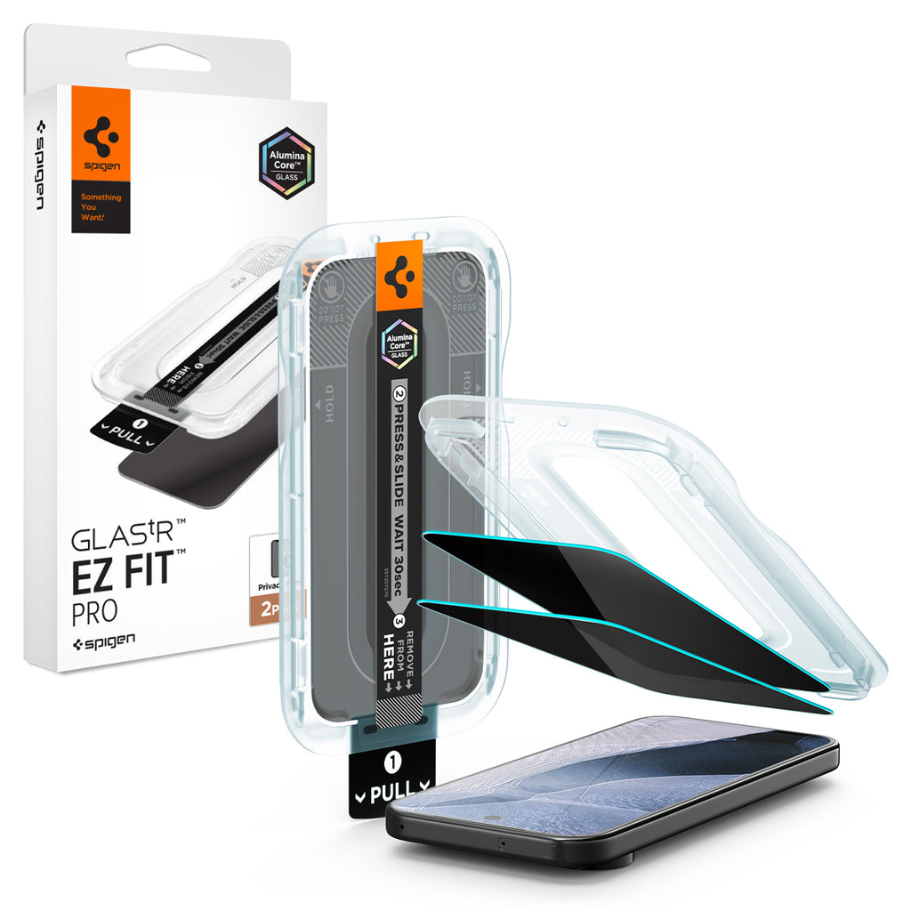 Spigen Glass tR EZ Fit Pro (Privacy) 2 Pack - Google Pixel 11 Pro/10 Pro/9 Pro/9