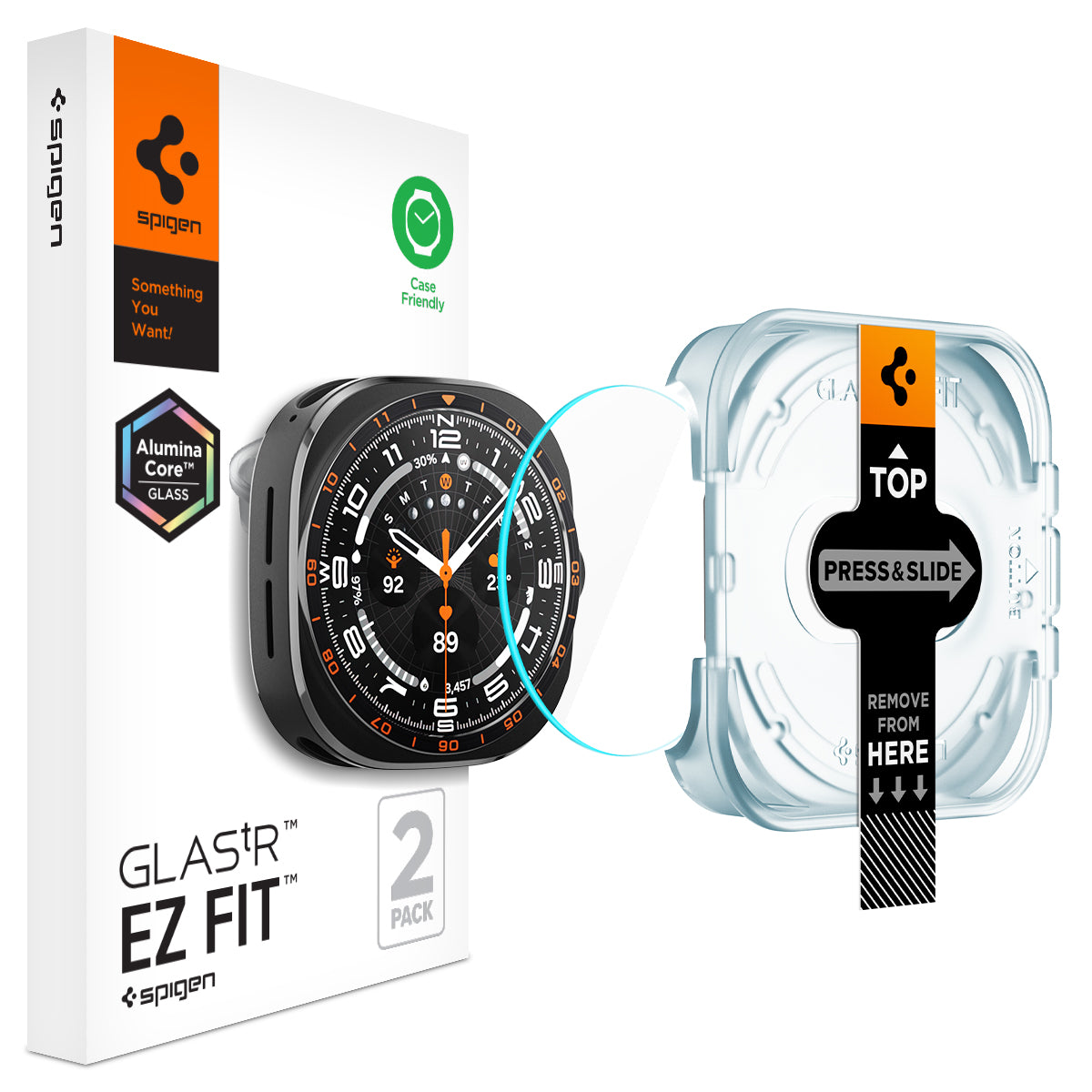 Spigen Glass tR EZ Fit 2 Pack, transparency - Samsung Galaxy Watch Ultra 2 47mm