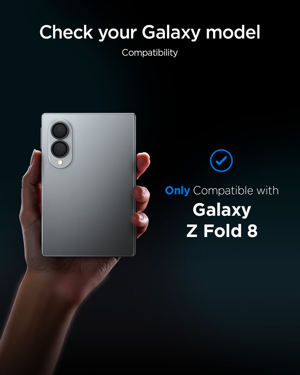 Spigen Glass tR EZ Fit Optik Pro HD 2 Pack, black - Samsung Galaxy Z Fold8