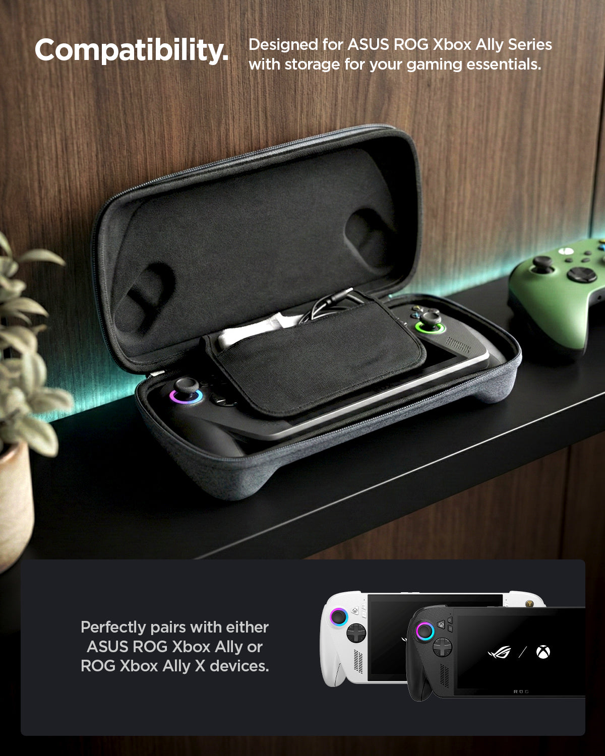 Spigen Klasden Pouch, charcoal gray - Asus ROG Xbox Ally/Ally X