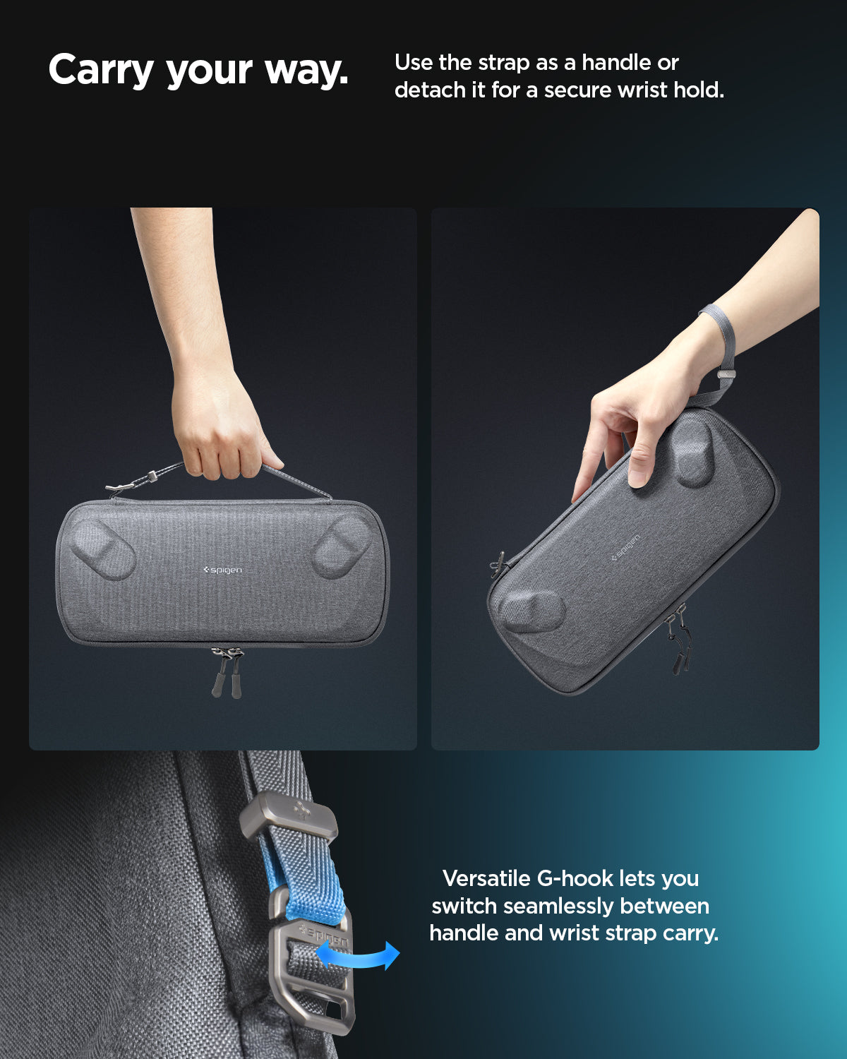Spigen Klasden Pouch, charcoal gray - Asus ROG Xbox Ally/Ally X