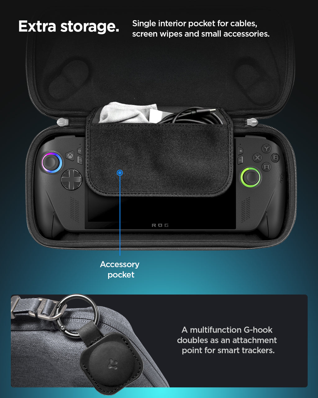 Spigen Klasden Pouch, charcoal gray - Asus ROG Xbox Ally/Ally X