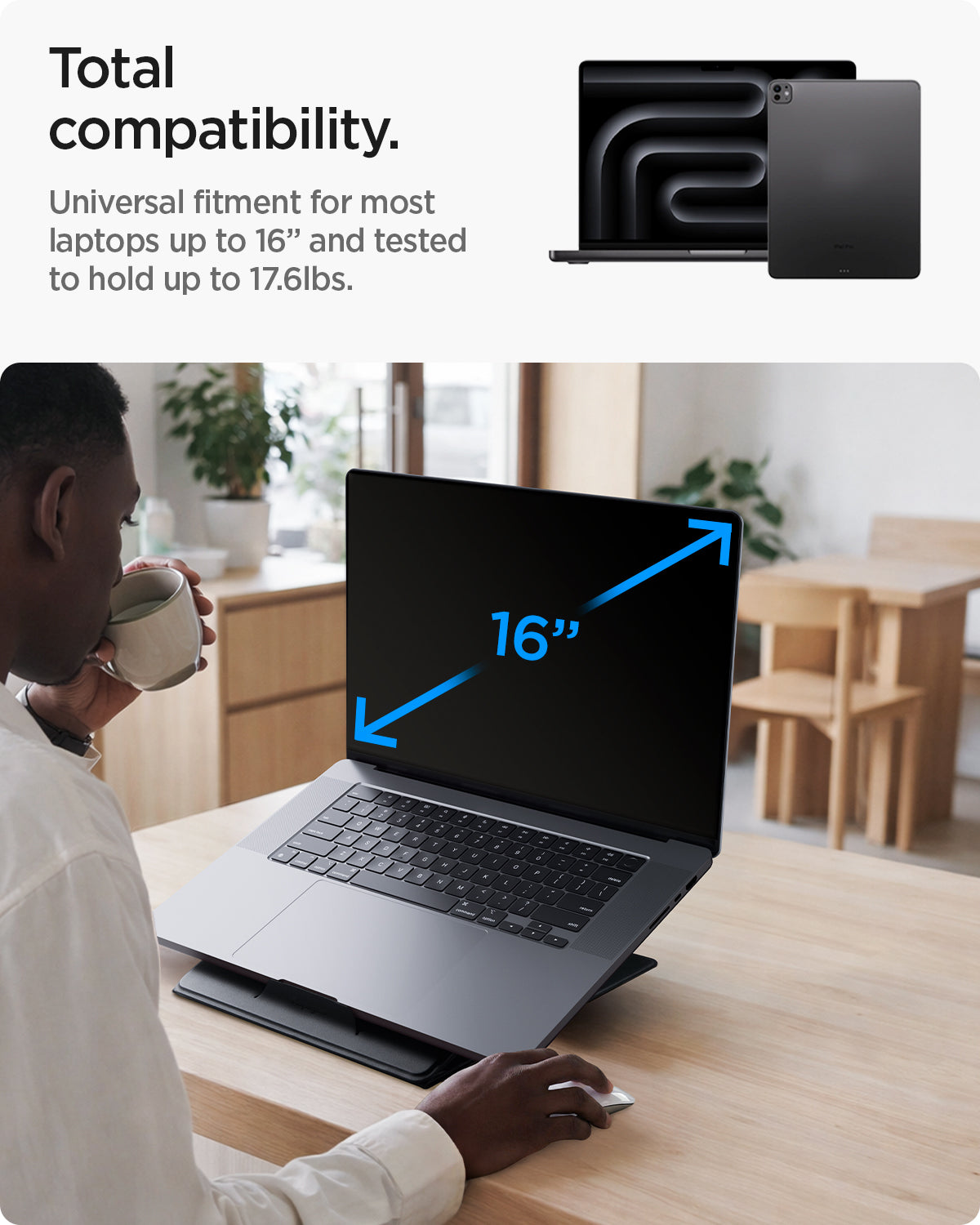 Spigen Slim Fold Laptop Stand & Standing Desk LD201-S10, black