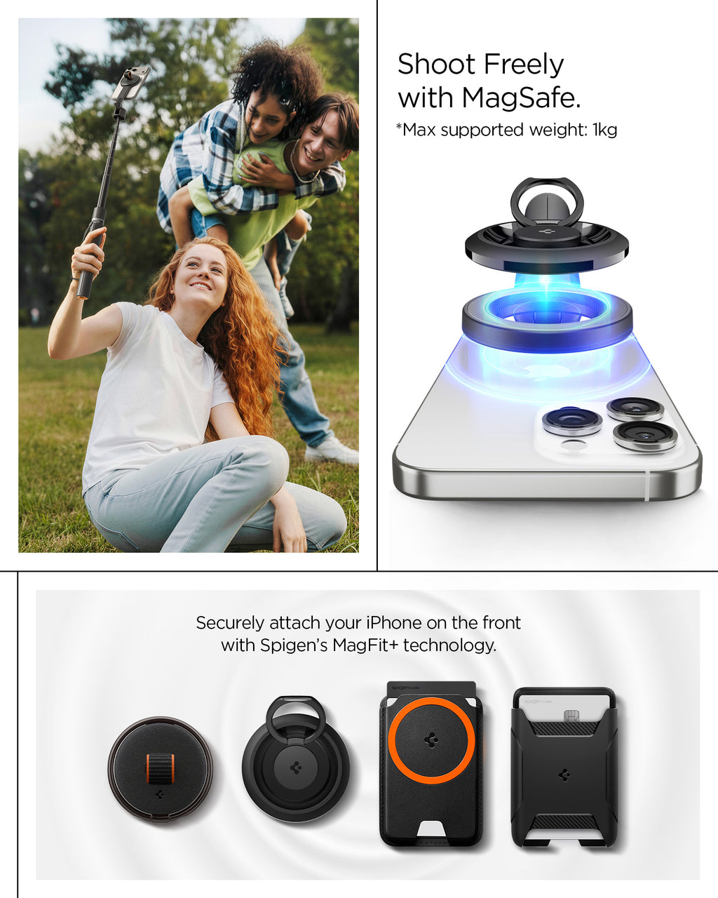 Spigen MagSafe Tripod Selfie Stick, black