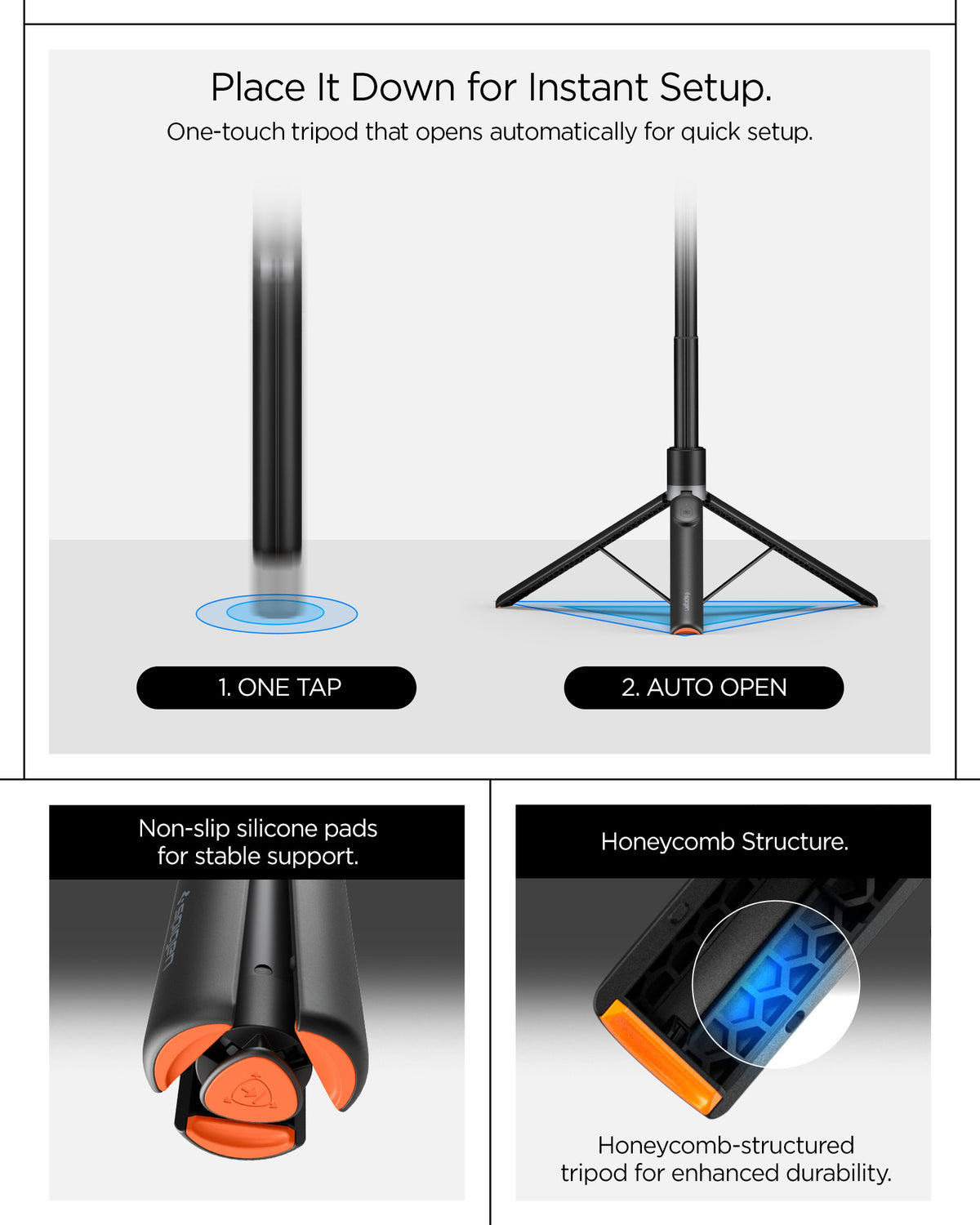 Spigen MagSafe Tripod Selfie Stick, black