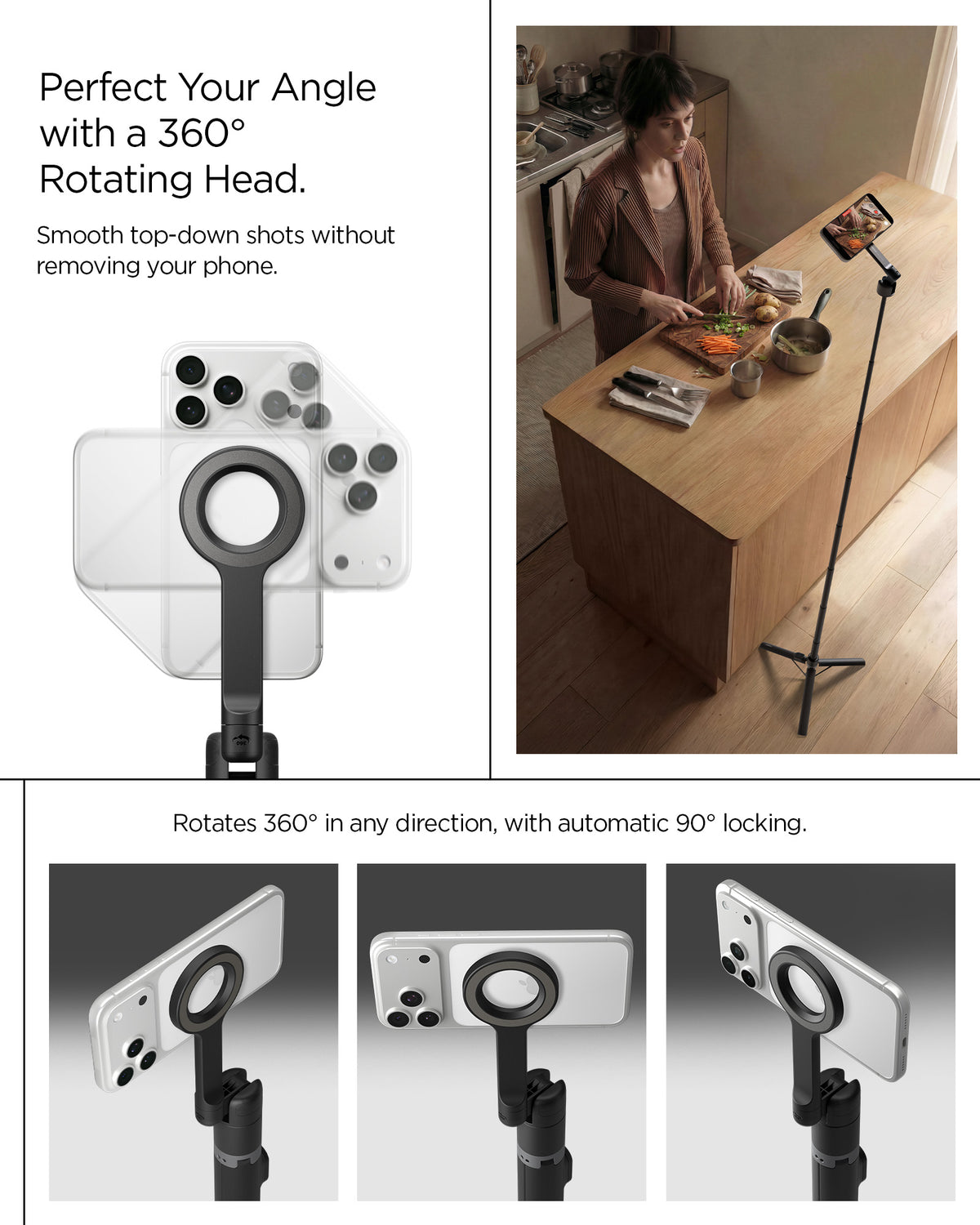 Spigen MagSafe Tripod Selfie Stick, black