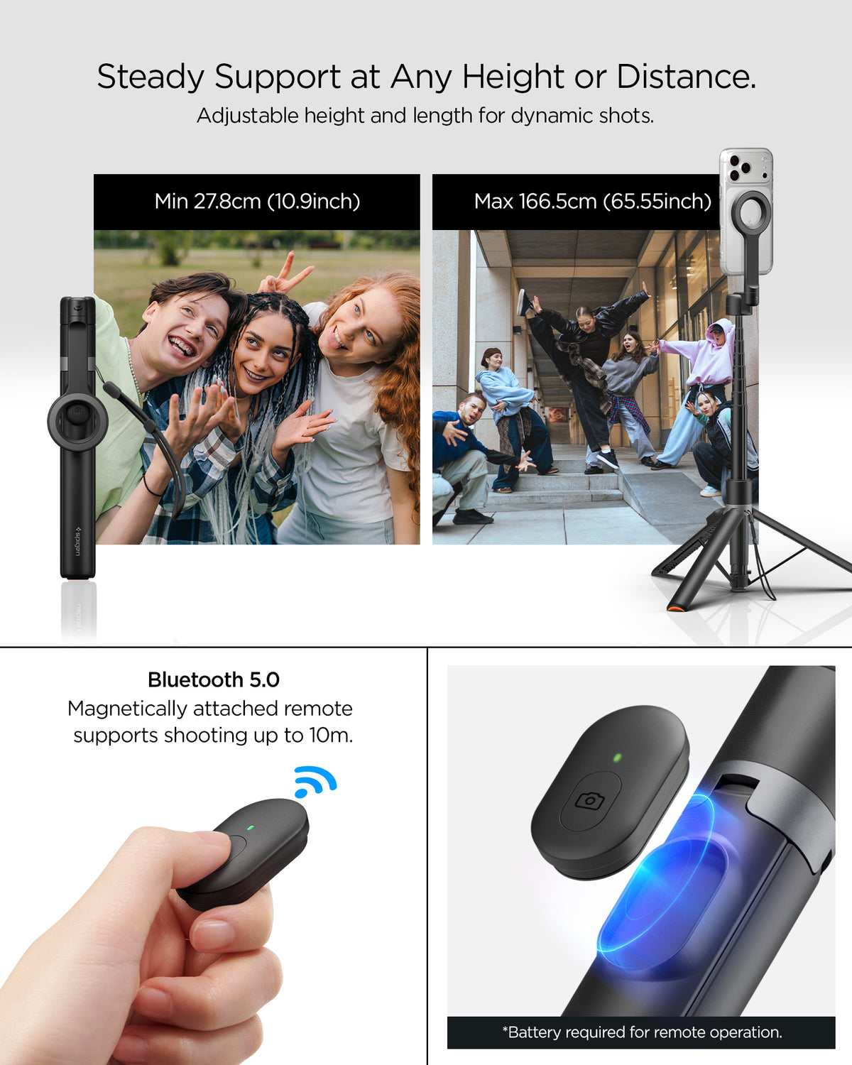 Spigen MagSafe Tripod Selfie Stick, black