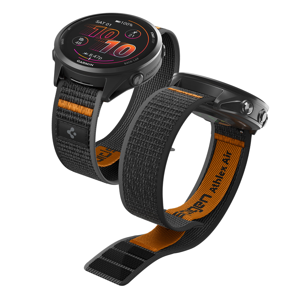 Spigen Athlex Air Active Band, black/orange - Garmin Quick Release 22mm