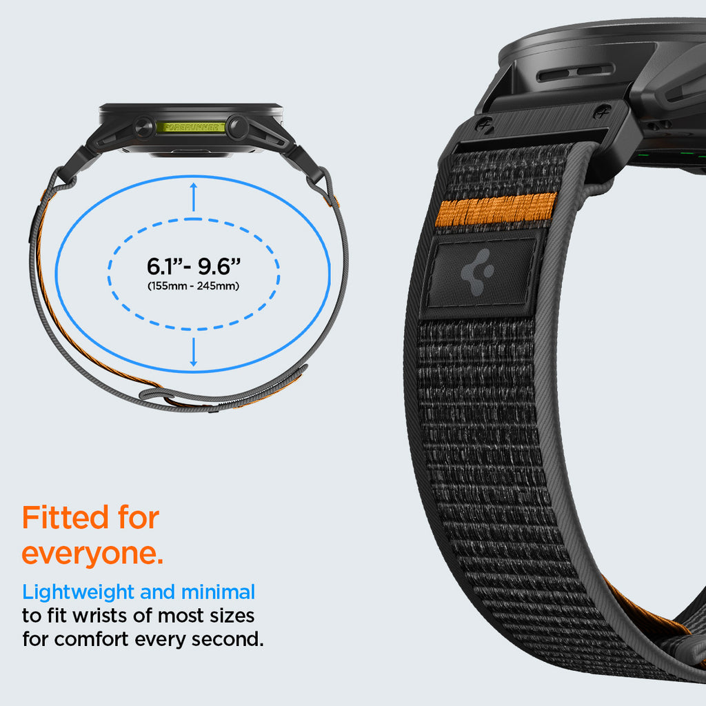 Spigen Athlex Air Active Band, black/orange - Garmin Quick Fit 22mm
