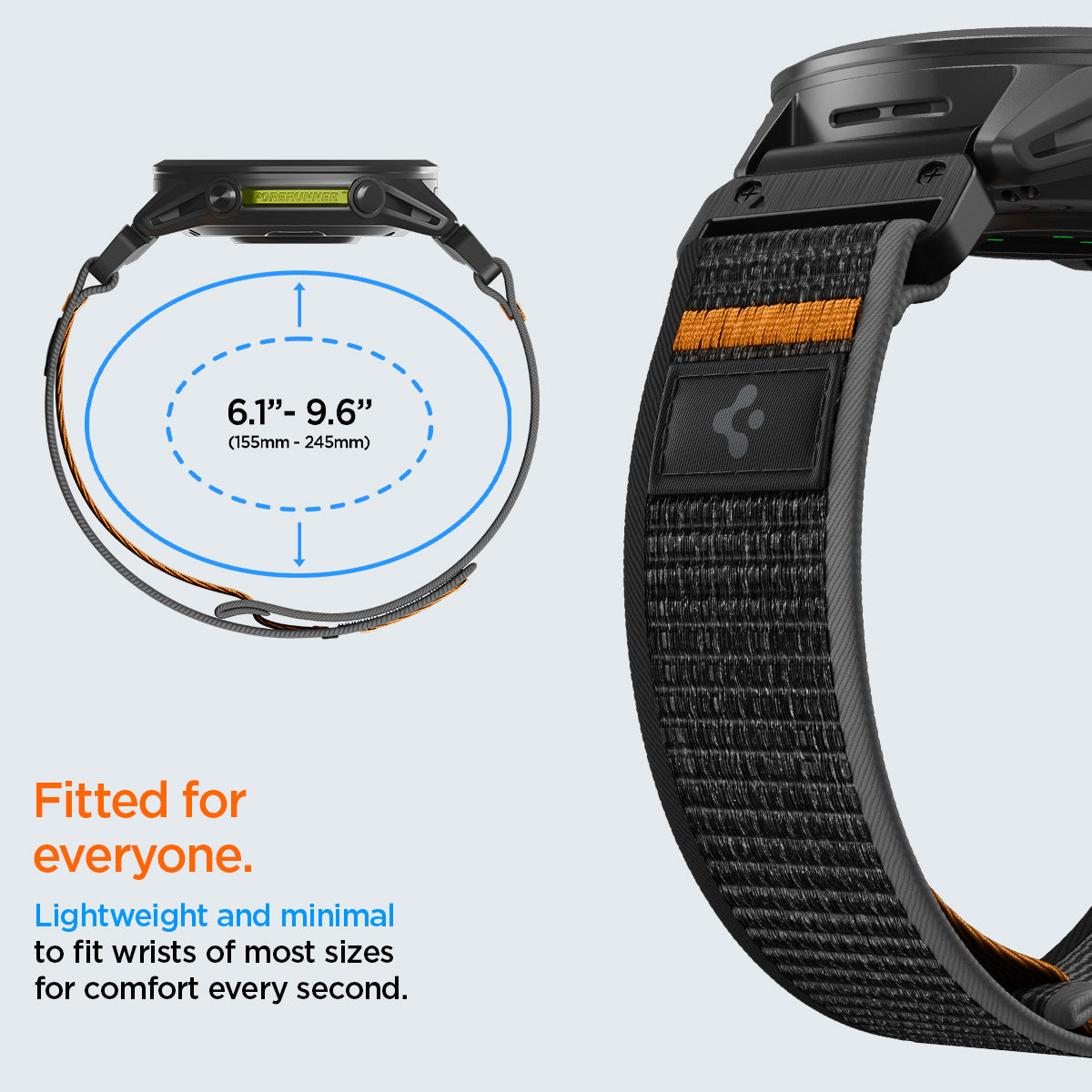 Spigen Athlex Air Active Band, black/orange - Garmin Quick Fit 22mm