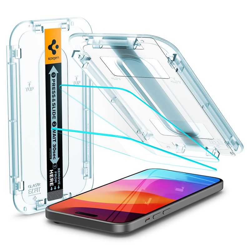 Spigen Glass tR EZ Fit 2 Pack - iPhone 16/15 Plus