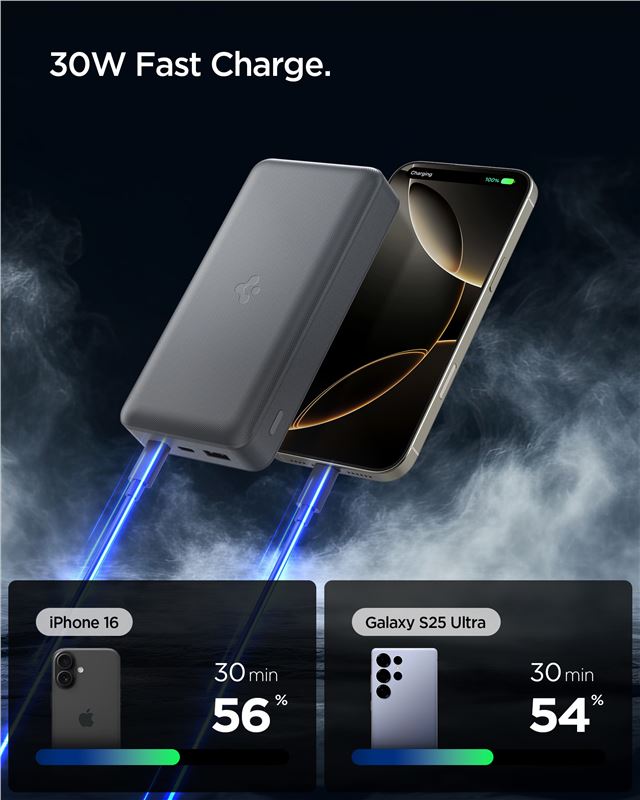 Spigen Essential 30,000mAh 30W Portable Charger, gray EA3030