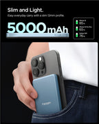 Spigen Essential 5000mAh 22.5W MagSafe prenosná nabíjačka, tyrkysová modrá EA2205MQ