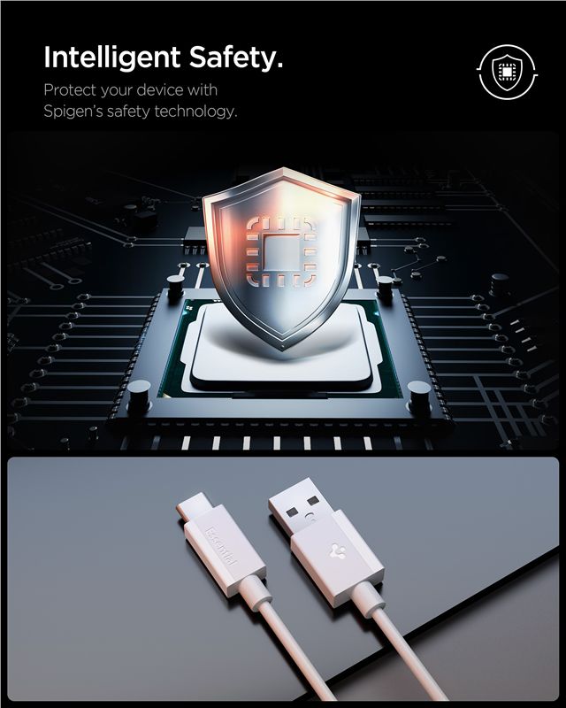 Spigen Essential USB A to USB C 60W Cable, white EB6010AC