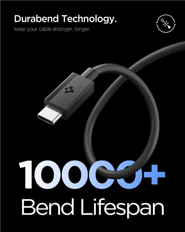 Spigen Essential USB C to USB C 60W kábel, čierny EB6010CC