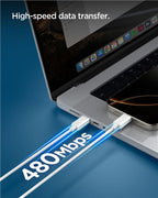 Spigen Essential USB C to USB C 60W kábel, biely EB6020CC
