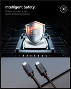 Spigen Essential USB C na USB C 60W kábel, čierny EB6020CC