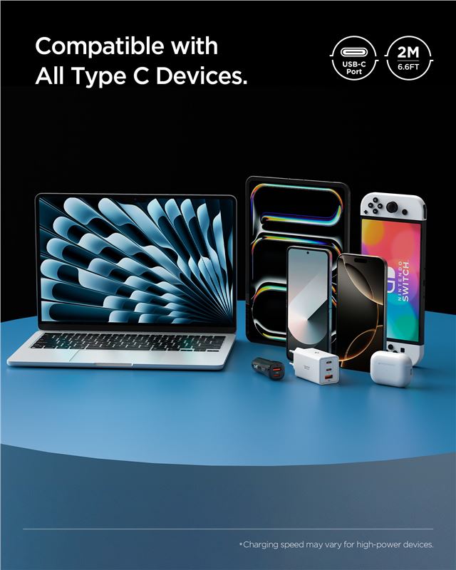 Spigen Essential USB C na USB C 60W kábel, čierny EB6020CC
