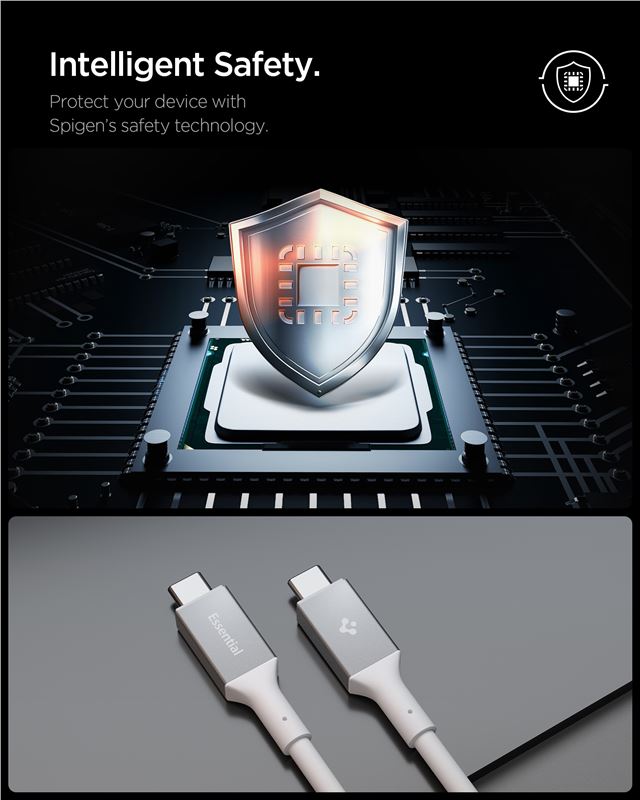 Spigen Essential USB C to USB C 100W Cable, white EB10020CC