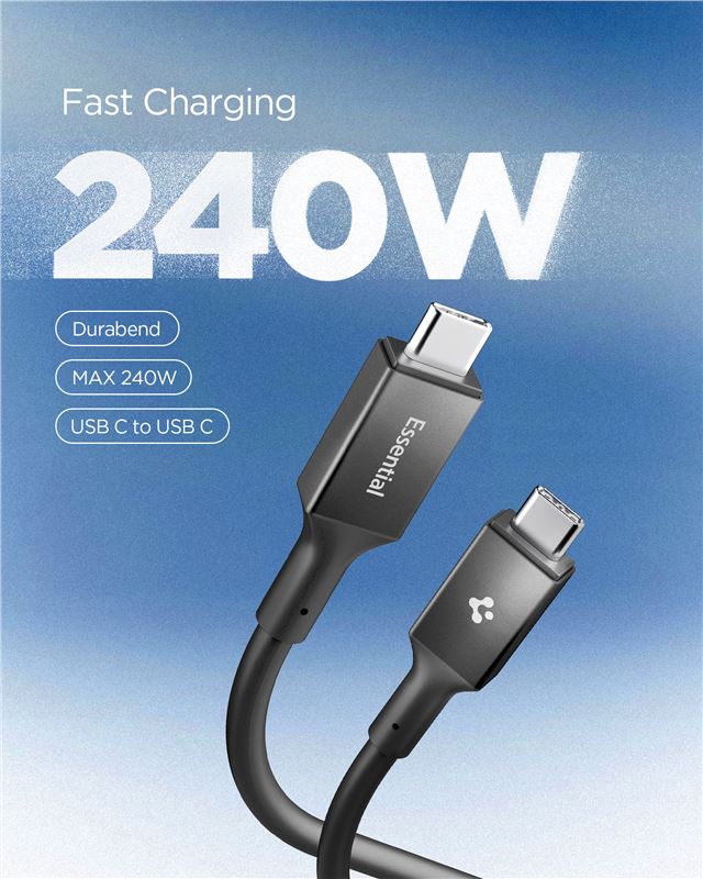 Spigen Essential USB C to USB C 240W Cable, black EB24012CC