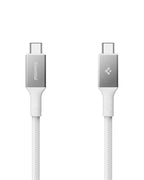 Spigen Essential USB C na USB C 240W Látkový kábel, biely EB24015CC