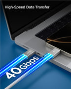Spigen Essential USB C na USB C 240W Látkový kábel, biely EB24015CC