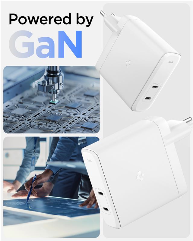 Spigen ArcStation Pro 140W Wall Charger, white - GaN / 2-Port