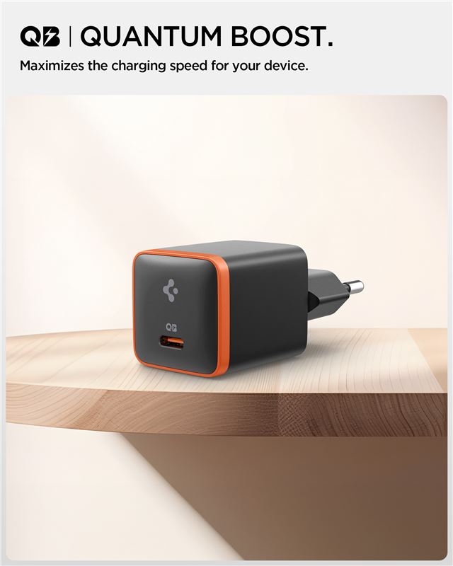 Spigen Essential 30W nástenná nabíjačka EE301EU, čierna