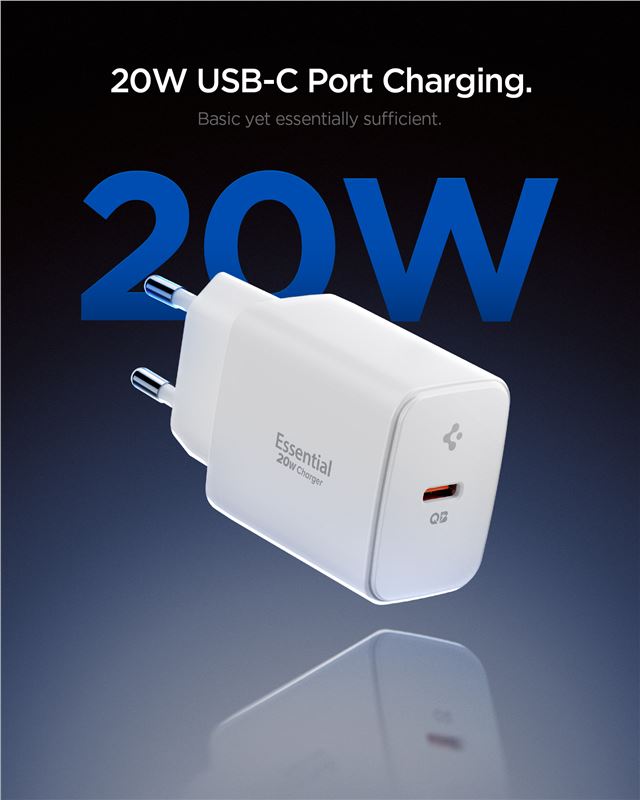 Spigen Essential 20W Wall Charger EE201EU, white