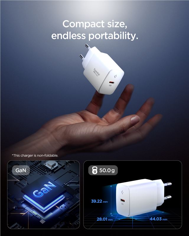 Spigen Essential 20W Wall Charger EE201EU, white