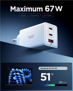 Spigen Essential 67W Wall Charger EE673EU, white