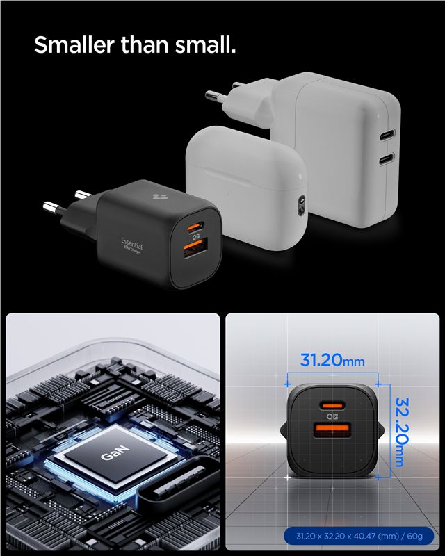 Spigen Essential 35W Wall Charger EE352EU, black