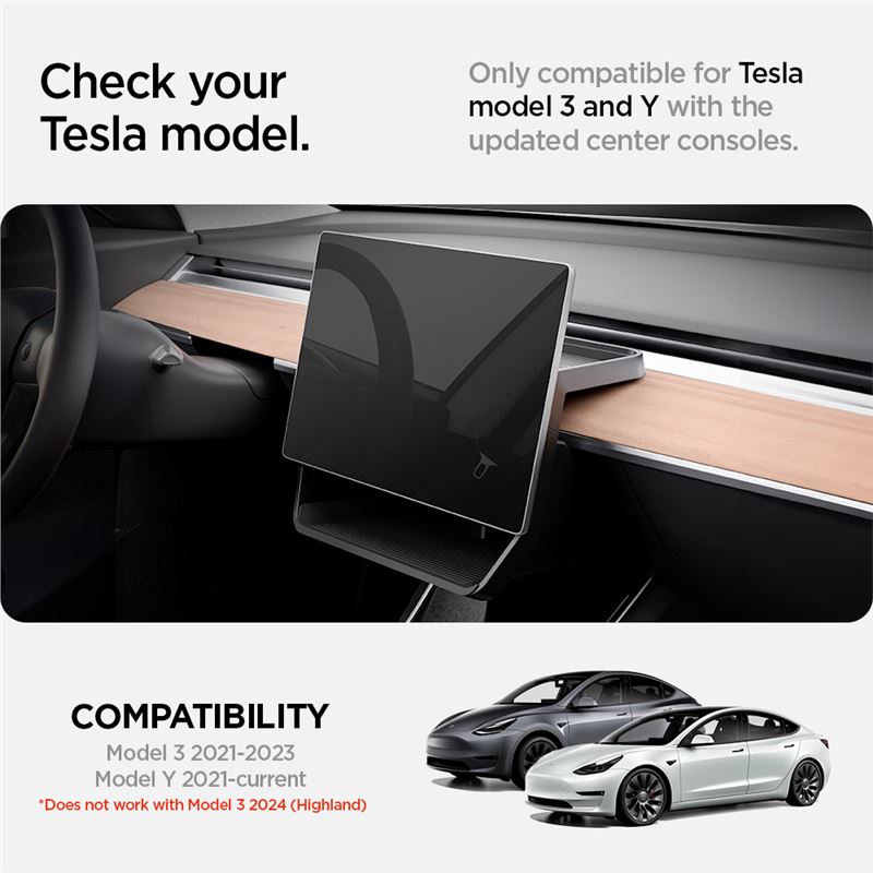 Spigen Tesla Under Screen Storage Organizer, čierny - Tesla Model Y/3