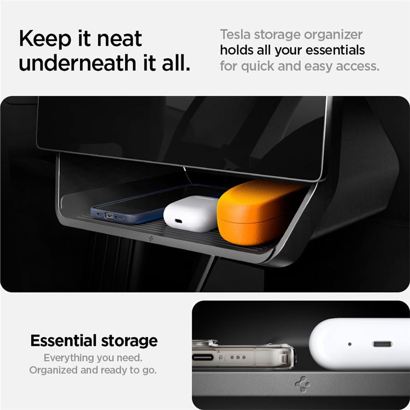 Spigen Tesla Under Screen Storage Organizer, čierny - Tesla Model Y/3