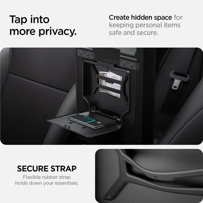 Spigen Tesla Center Console Organizer Hidden Storage Box, black - Tesla Model 3 2024