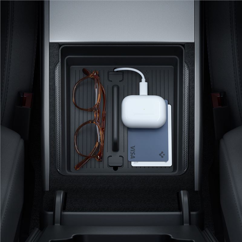 Spigen Tesla Armrest Console Organizer, black - Tesla Model 3 2024