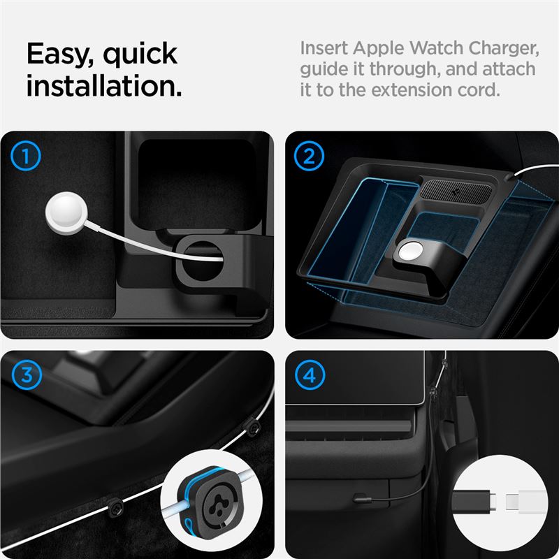 Spigen Tesla 3 in 1 Wireless Charging Hub Mount, black - Tesla Model 3 2024