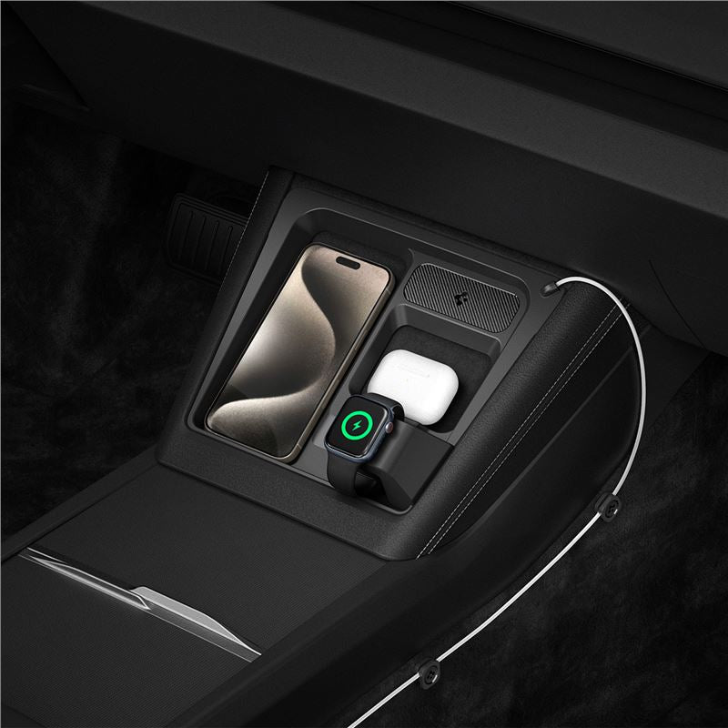 Spigen Tesla 3 in 1 Wireless Charging Hub Mount, black - Tesla Model 3 2024