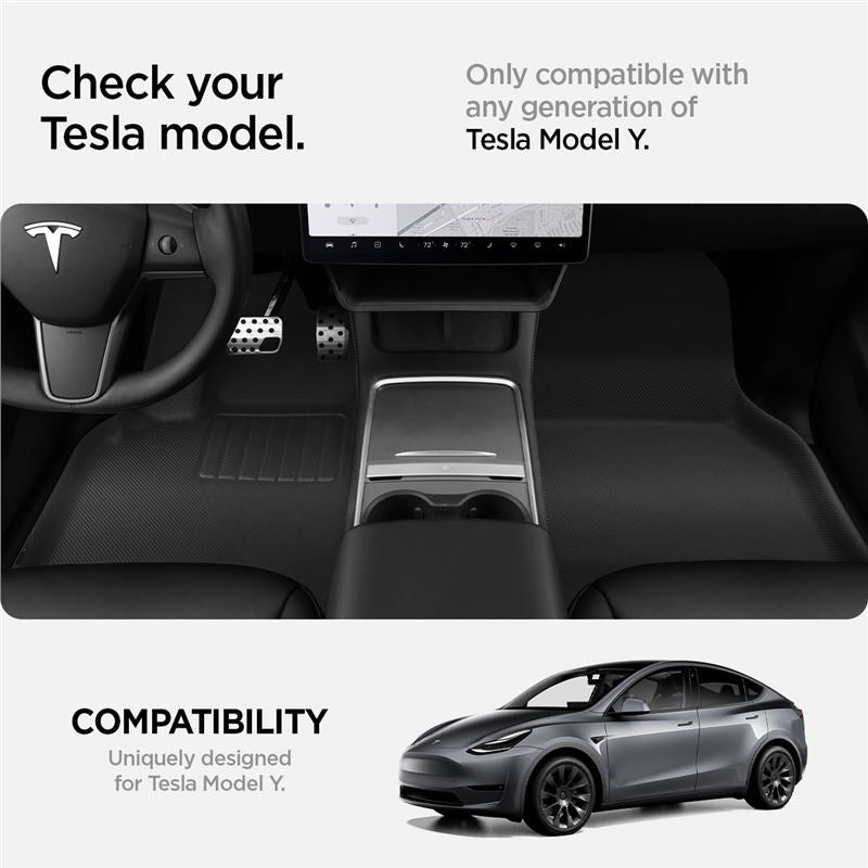 Spigen Rohož do auta Tesla 1. a 2. rad, čierna - Tesla Model Y