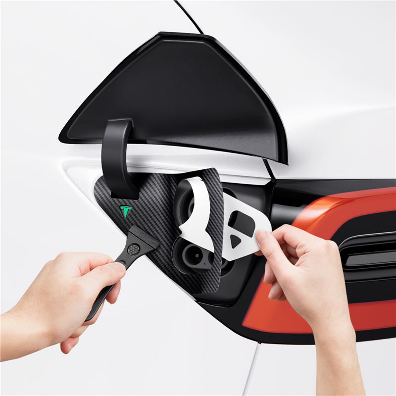 Spigen Tesla Protective Film and Wrap Set for Charge Port (EU), carbon - Tesla Model Y/3