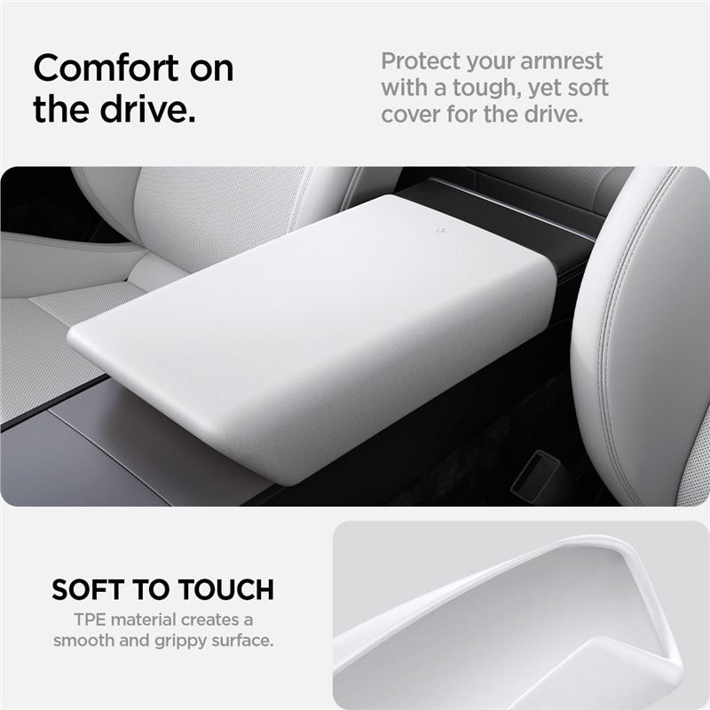 Spigen Tesla poťah lakťovej opierky, biely - Tesla Model 3 2024