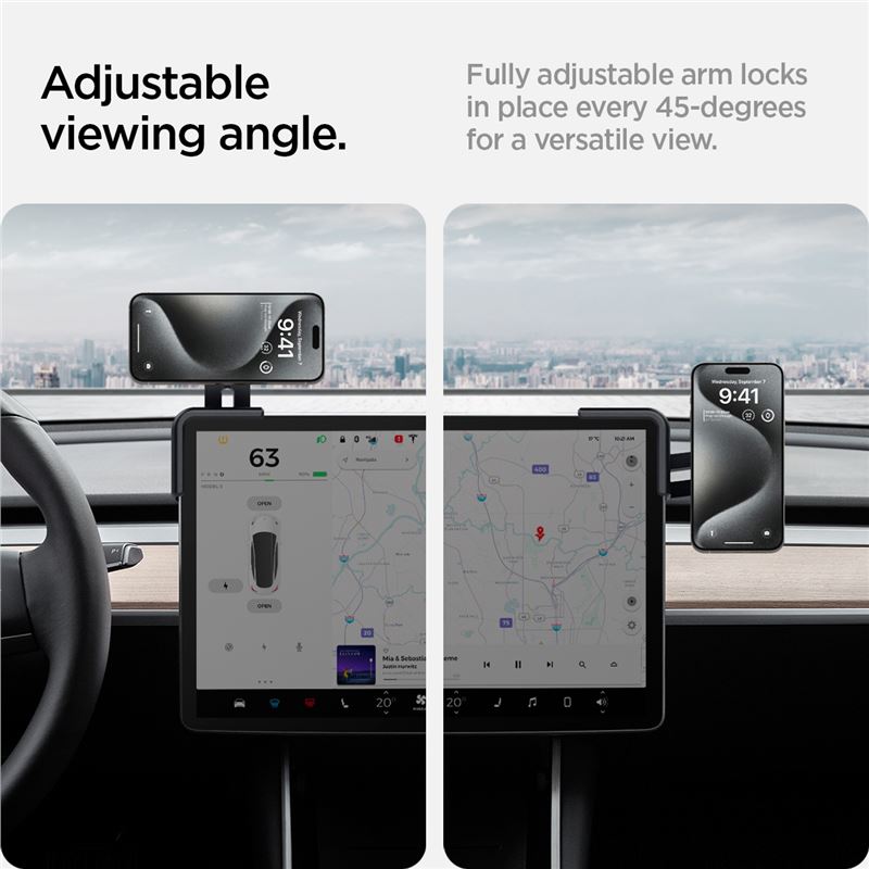 Spigen Tesla TapLock MagSafe Car Mount Holder, black - Screen