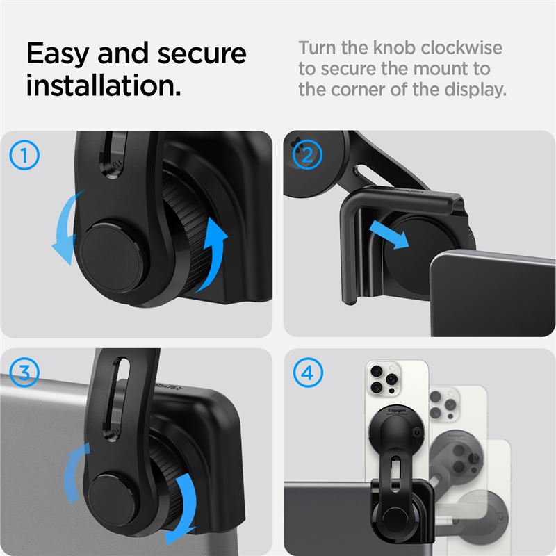 Spigen Tesla TapLock MagSafe Car Mount Holder, black - Screen