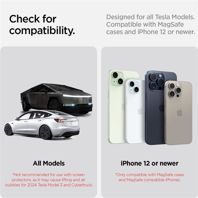 Spigen Tesla TapLock MagSafe Car Mount Holder, black - Screen