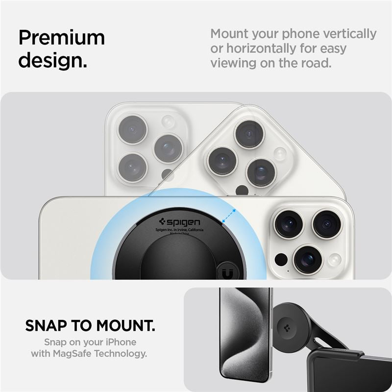 Spigen Tesla TapLock MagSafe Car Mount Holder, black - Screen